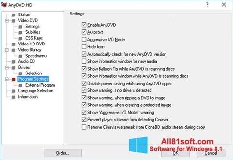 Screenshot AnyDVD Windows 8.1