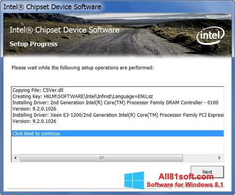 Screenshot Intel Chipset Device Software Windows 8.1