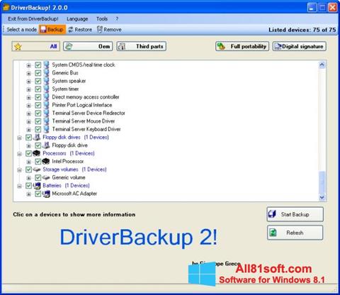 Screenshot Driver Backup Windows 8.1